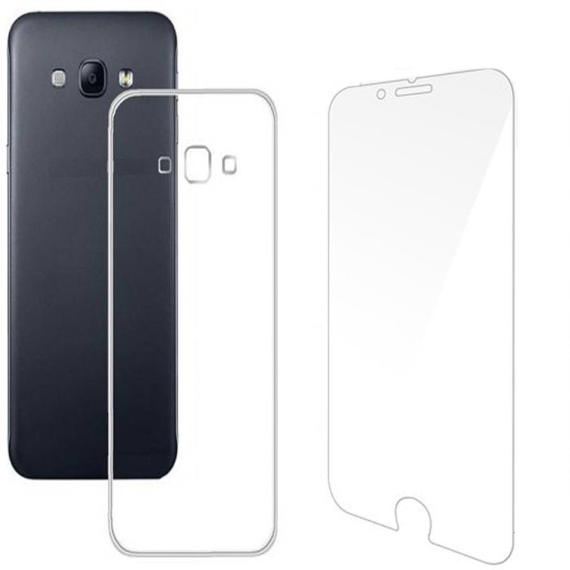 Set ZIK per iPhone 7+ - Retro in silicone ultrasottile sì 0,3 mm + protezione in vetro
