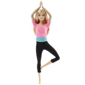 Barbie Yoga, bambola completamente articolata, bionda