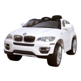 Auto per bambini HECHT BMW X6 BIANCA, 3-6 Km/h, 12 V, peso consentito 30 kg