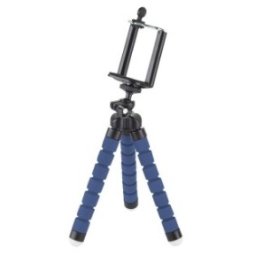 Treppiede fotografico telescopico, telefono/fotocamera, in gomma, 12 cm, blu