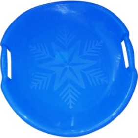 Slitta in plastica, modello Alpen, leggermente ovale, colore blu, dimensioni 50x54x7