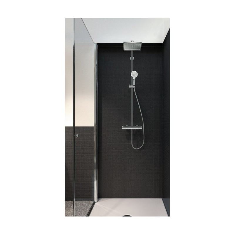 Colonna doccia Hansgrohe Crometta E240, soffione doccia Vario orientabile, cuffia doccia fissa, rubinetto termostatico