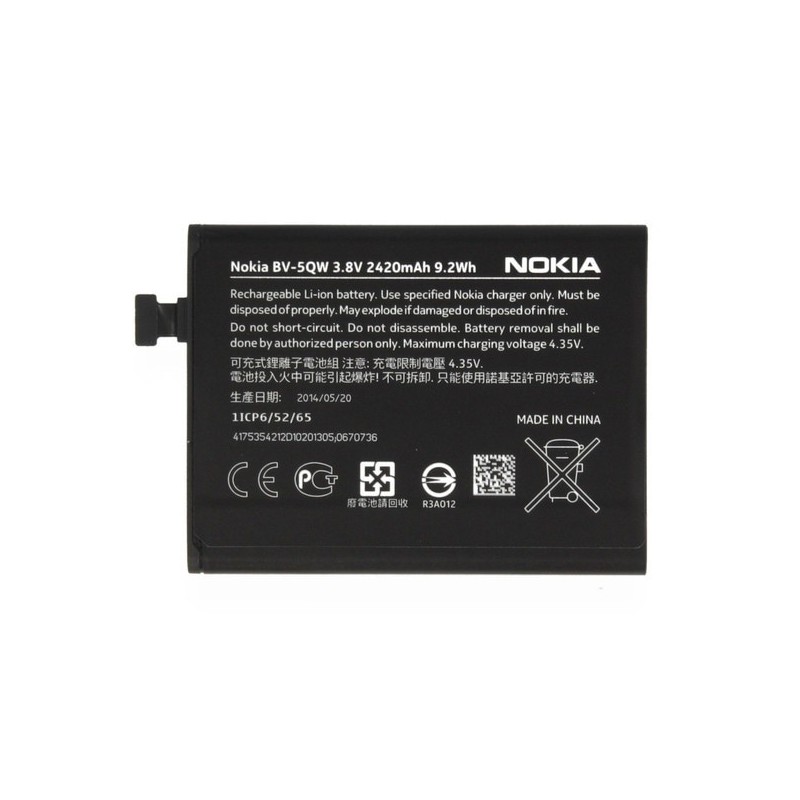 Batteria Nokia BV-5QW, 2420mAh per Nokia Lumia 930, confezione sfusa