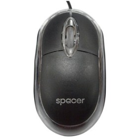 Mouse ottico Spacer SPMO-080, 800 DPI, USB, nero