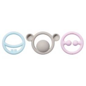 Set di 3 anelli da dentizione multisensoriali in colori pastello, Nigi-Nagi-Nogi