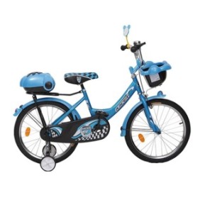 Bicicletta per bambini con ruote ausiliarie Racer Blue 16 pollici