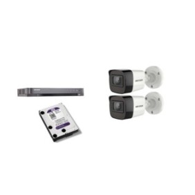 Kit di videosorveglianza Hikvision da 5 MP, con 2 telecamere da esterno/interno da 5 MP e HDD MK400 da 1 TB