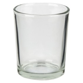 Portacandela a forma di coppa in vetro, 5,5 x 6,5 cm