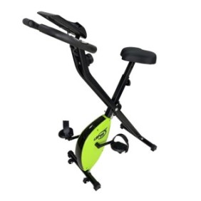 Bicicletta da fitness pieghevole X-Bike, meccanismo magnetico, verde/nero, regolabile, resistenza alla pedalata, DHS 8001, trasmissione a cinghia, acciaio, 80 x 43 x 110 cm, peso massimo utilizzatore 110 kg