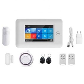 Kit sistema di allarme WiFi e GSM, touch screen, compatibile con Alexa e Google Assistant