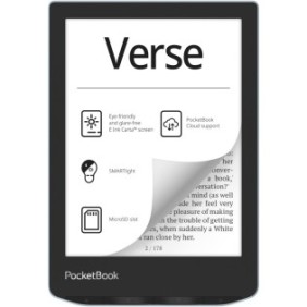 Lettore di eBook PocketBook Verse PB629, touch screen da 6.0" E Ink Carta™ 1200, 212 dpi, 8 GB, SMARTlight, sensori G, WiFi, blu brillante