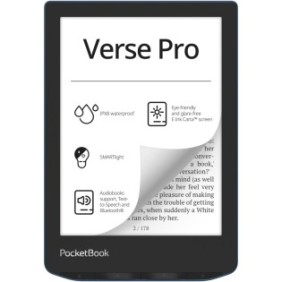 Lettore di eBook PocketBook Verse Pro PB634, touch screen sì 6.0" E Ink Carta™ 1200, 300 dpi, 16 GB, SMARTlight, G-sensor, WiFi e Bluetooth, Azure
