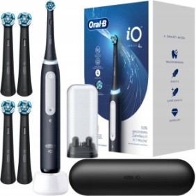 Set spazzolino elettrico Oral-B iO Series 4 Nero Opaco, Nero, 4x Reserve Ultimate Clean