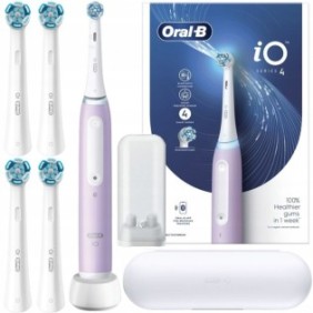 Set, spazzolini elettrici Oral-B iO Series 4 Lavanda, Viola, 4x Reserve Ultimate Clean, custodia da viaggio