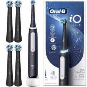 Set di spazzolini elettrici Oral-B iO Serie 4, Nero, 4x Reserve Ultimate Clean