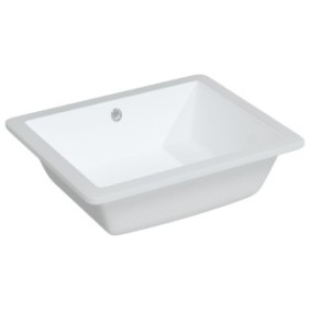 vidaXL Lavabo da bagno, bianco, 50x40,5x18,5 cm, quadrato, ceramica, 8,55 Kg