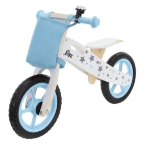 Bicicletta in legno Joyz, blu, 85 x 54 cm, consigliata per bambini da 2 a 5 anni