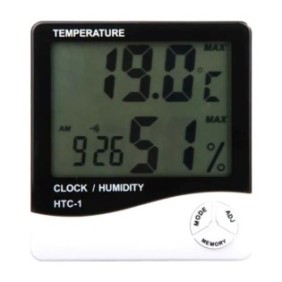 Termometro e igrometro digitale Tiessa®, design discreto, orologio, funzione Min/Max, bianco