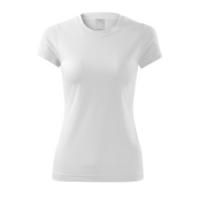 T-shirt sportiva, da donna, 100% poliestere, asciugatura rapida, taglio Camber, bianco