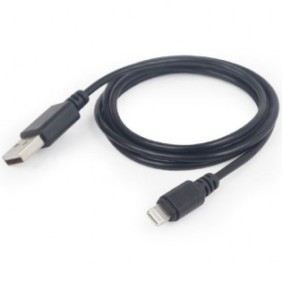 Cavo dati e alimentazione Gembird, da USB 2.0 (T) a Lightning (T), 1 m, Nero, CC-USB2-AMLM-1M