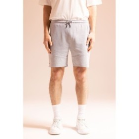 DeFacto, Shorts in Misto Cotone con Tasche Laterali, Bianco Sporco/Grigio
