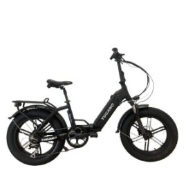 Bicicletta elettrica Tucano, nera, 20 pollici, motore 250 W, batteria agli ioni di litio 48 V 10 Ah