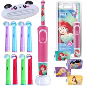 Spazzolino elettrico, Oral-B, 8 spazzolini elettrici, pasta da spremere, 4 adesivi per spazzolino con motivo principessa