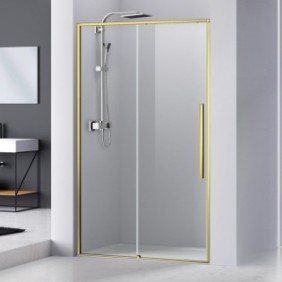 Porta doccia Belform Fortuna, 140xH195 cm, con anta scorrevole, profilo oro opaco