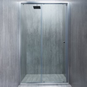 Porta doccia scorrevole ELEGANT in vetro trasparente 6MM 120 cm x 190 cm / Cromo / Trasparente