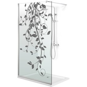 Parete doccia walk-in Aqua Roy ® INOX modello Dance nero, vetro trasparente 8 mm, fissato, 140x195 cm