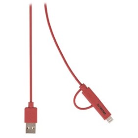 Cavo ValueLine, USB 2.0 A maschio - micro B maschio con adattatore Lightning e Apple Dock 30 pin, 1,0 m, rosso
