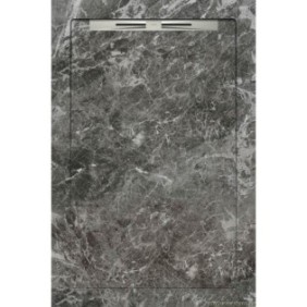 Piatto doccia Slim AquaNit Slope Fiori di Pesca, 80x120 cm, tipo marmo, Grigio + sifone in acciaio inox