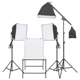 Kit studio fotografico con illuminazione softbox e tavolo fotografico vidaXL, 60 x 90 x 100 cm