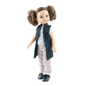 Bambola Carol con gilet trapuntato nero - Amigas, Paola Reina, 32 cm
