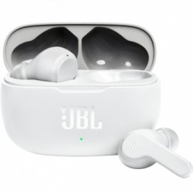 Cuffie audio wireless, JBL Wave 200TWS, Bluetooth 5.0, autonomia 20 ore, 3 set di tappi per le orecchie, Bianco