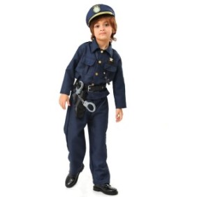 Tuta da polizia per bambini, taglia L, 120-130 cm