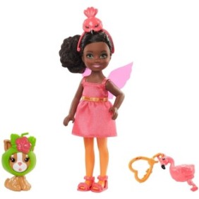 Bambola Barbie® Chelsea, principessa con fenicottero e accessori, 3 anni+