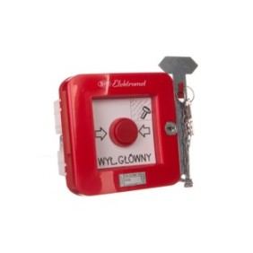 Interruttore di allarme con serratura, Elektromet, IP55, Bianco/Rosso