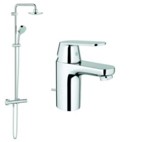 Pacchetto sistema doccia Grohe New Tempesta + rubinetto lavabo Eurosmart Cosmo