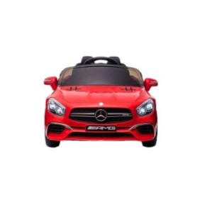 Auto elettrica Mercedes SL65 S, Leantoys, 2x45 W, 12 V, LED, USB/MP3/4, Plastica/Pelle, 108x63x46 cm, Rosso/Nero