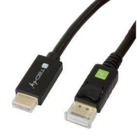 Cavo DisplayPort 1.2 maschio - HDMI maschio, 2M, 4K, Techly, Nero, ICOC DSP-H12-020