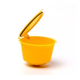 Capsula caffè riutilizzabile, ricaricabile, compatibile Dolce Gusto, gialla