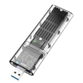 Rack SSD esterno M.2 NGFF B+M tipo SATA una chiavetta USB 3.0. adattatore con custodia, trasparente