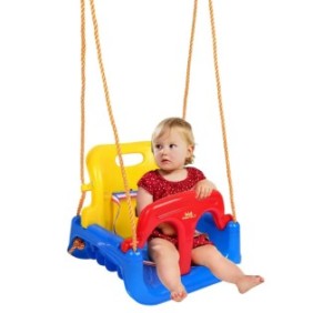 KidProtect® Swing Buddy Altalena per bambini 3 in 1, esterna e interna, con barra di protezione rimovibile, cintura di sicurezza, anelli di fissaggio, corda regolabile da 1,5 m, schienali rimovibili, chiusura a 2 punti, funzione antiribaltamento, multicolore