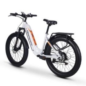 Bicicletta elettrica Shengmilo MX06, freno a disco meccanico, batteria Samsung rimovibile 48V17,5AH, bianco