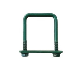 Morsetto per pannello recinzione verde EmaConstruct con piastra e dadi per tubo esterno 60x60 mm
