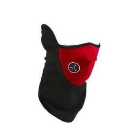 Maschera di protezione dal vento e dal freddo per collo, GOGOU®, viso e orecchie, ideale per sci, ciclismo, corsa, unisex, nera con rosso