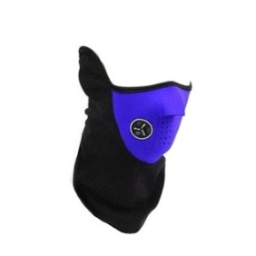 Maschera di protezione dal vento e dal freddo per collo, GOGOU®, viso e orecchie, ideale per sci, ciclismo, corsa, unisex, nera con blu