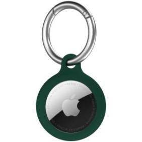 Custodia Next One, clip per chiavi in silicone per AirTag, verde foglia