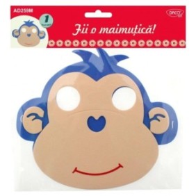 DACO Maschera in schiuma, 1 pezzo/set, modello scimmia, multicolore, con elastico, accessori artigianali, maschere per bambini